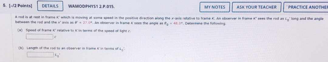  5. [-/2 Points] DETAILS WAMODPHYS1 2.P.015. MY NOTES ASK YOUR TEACHER