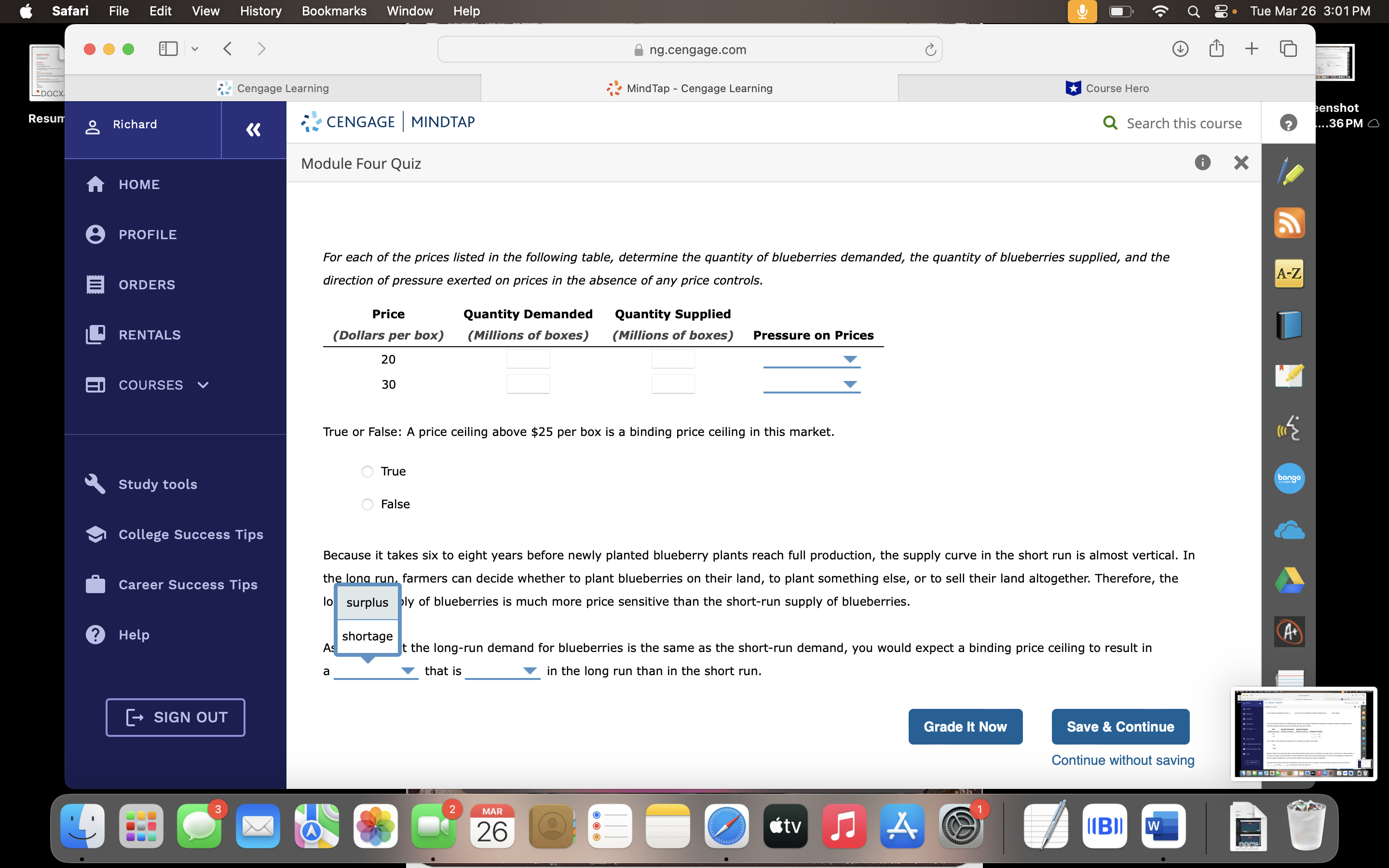 course Hero Resur LT :W CENGAGE ' MINDTAP Q search this course