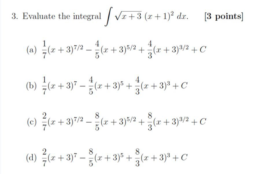 (x2 ) tan(x2) + C (c) sect (x2) + C 4 (d)