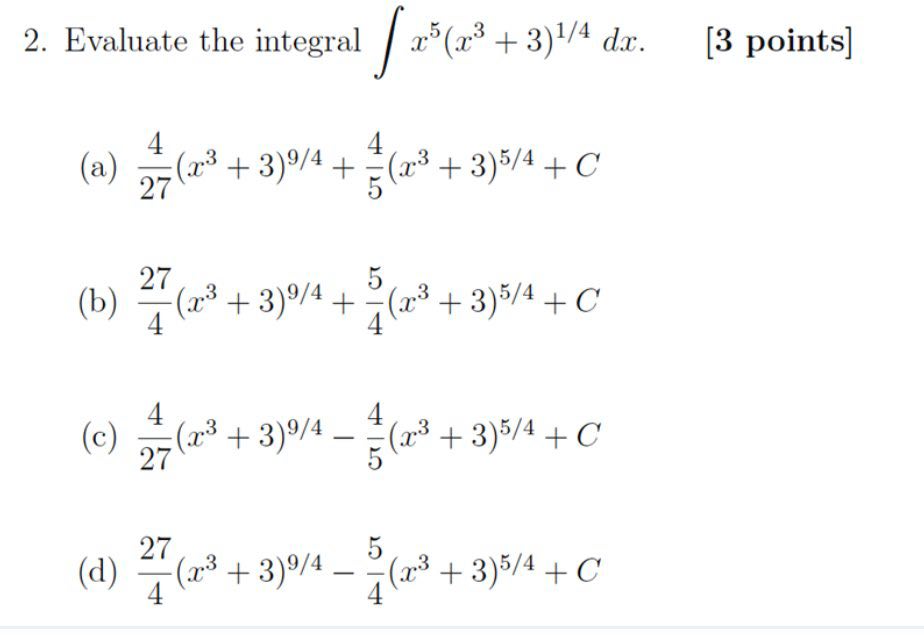 sec3 (a2 ) + C 63.15 - 2x3 + 5x2 -2 5.