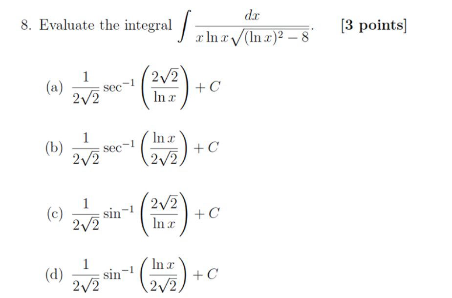 Evaluate the integral dx. [3 points] x3 +1 (a) x3 + 2x