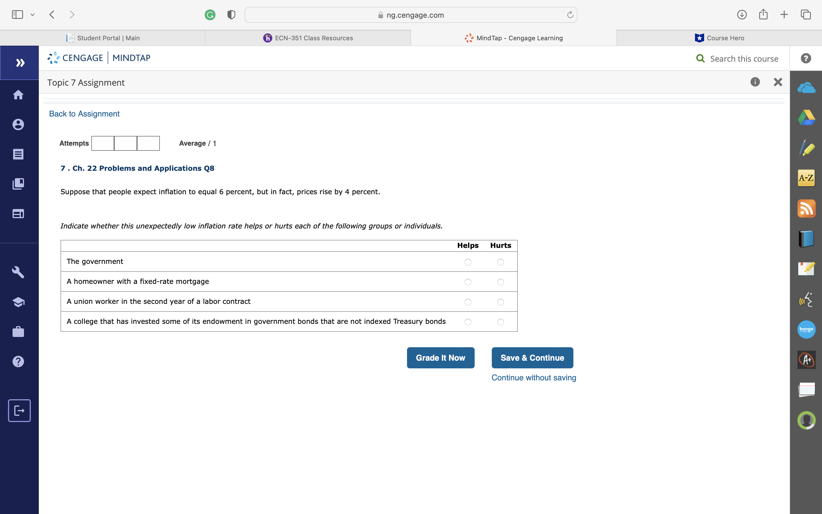 0 ng.cengage.com Student Portal I Main CENGAGE I MINDTAP Topic 7 Assignment