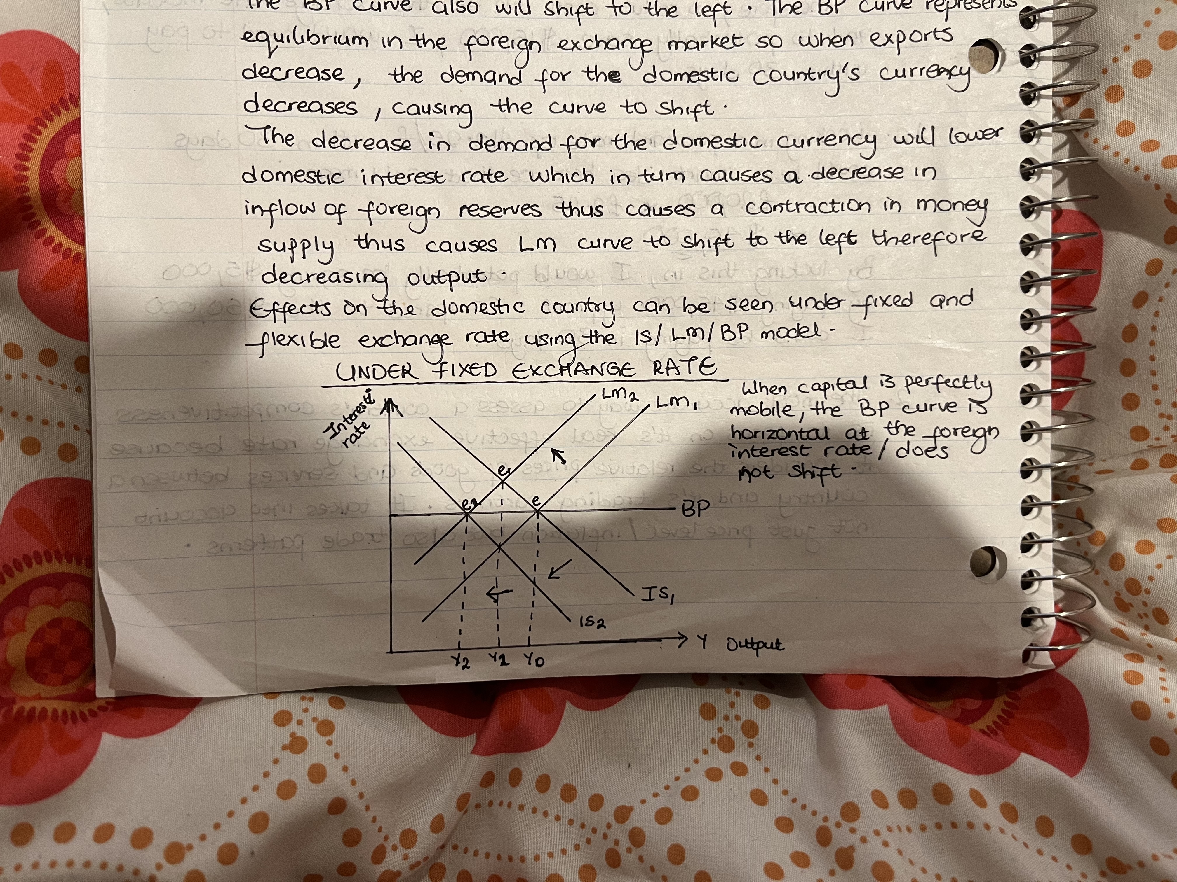 3. Using the IS/LM/BP model and assuming perfect capital mobility, explain:a. how