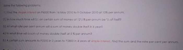 pls help me answer all thanks Solve the following problems. 1.1 Find