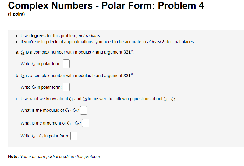 degrees for this problem, not radians. - If you're using decimal approximations,
