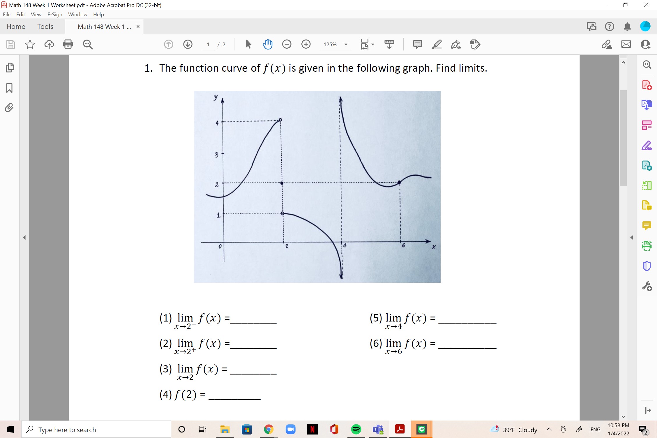  & Math 148 Week 1 Worksheet.pdf - Adobe Acrobat Pro DC