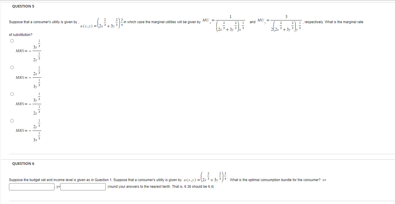Please help with question 5 and 6 QUESTION 5 Suppose that a
