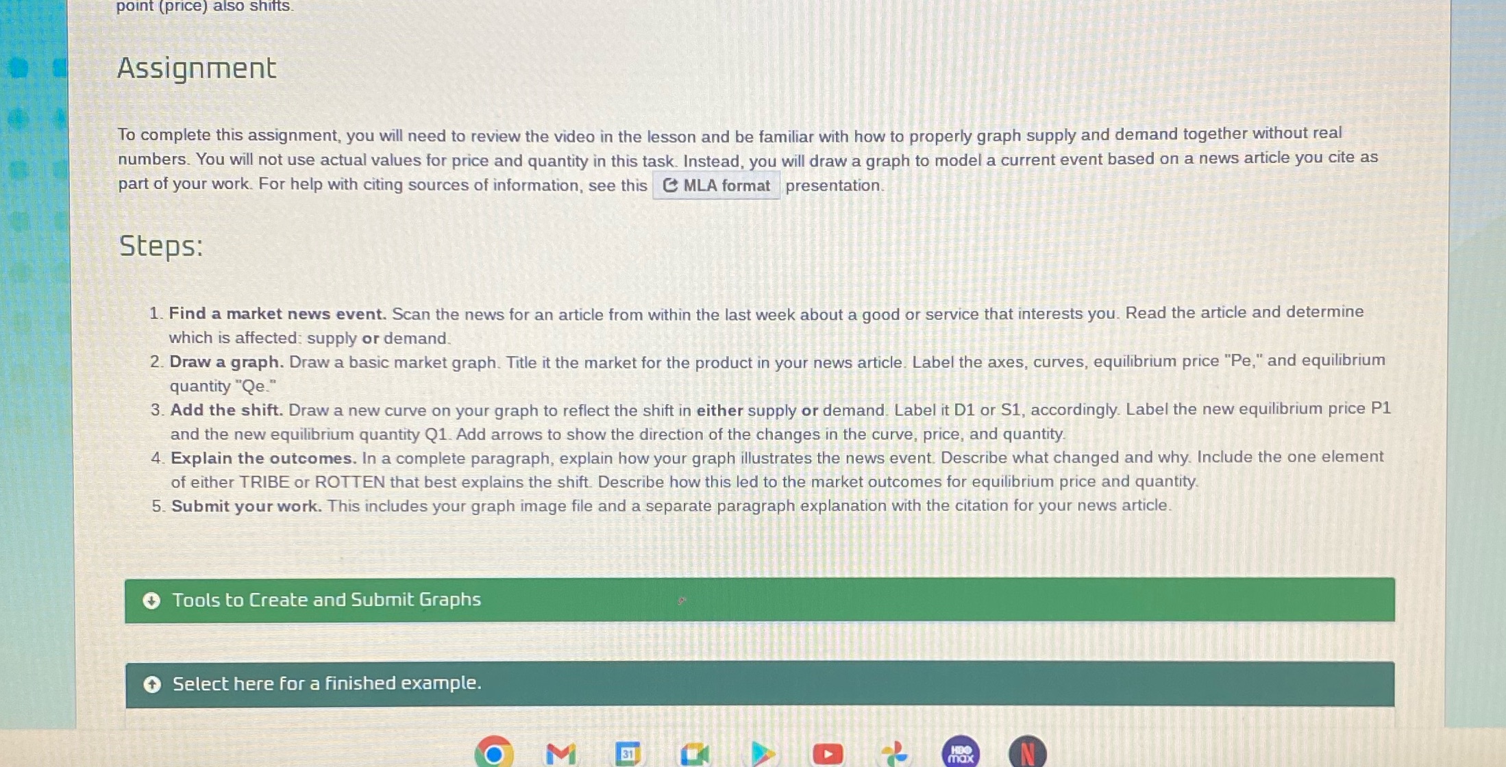 point (price) also shifts. Assignment To complete this assignment, you will
