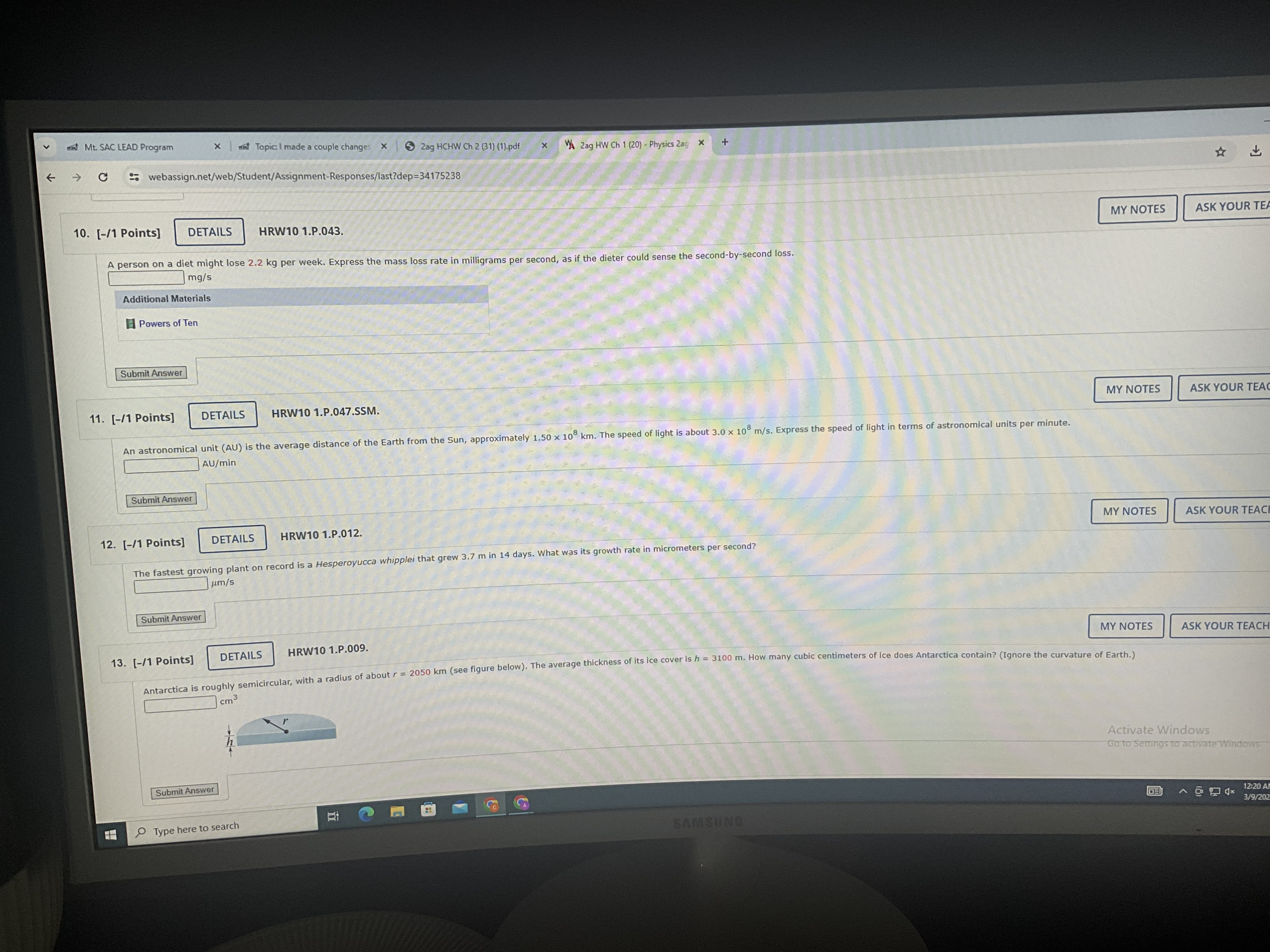 webassign.net/web/Student/Assignment-Responses/last?dep=34175238 Clnualna RunIndAne Physical Constants Submit Answer 3. [1/1 Points] DETAILS PREVIOUS