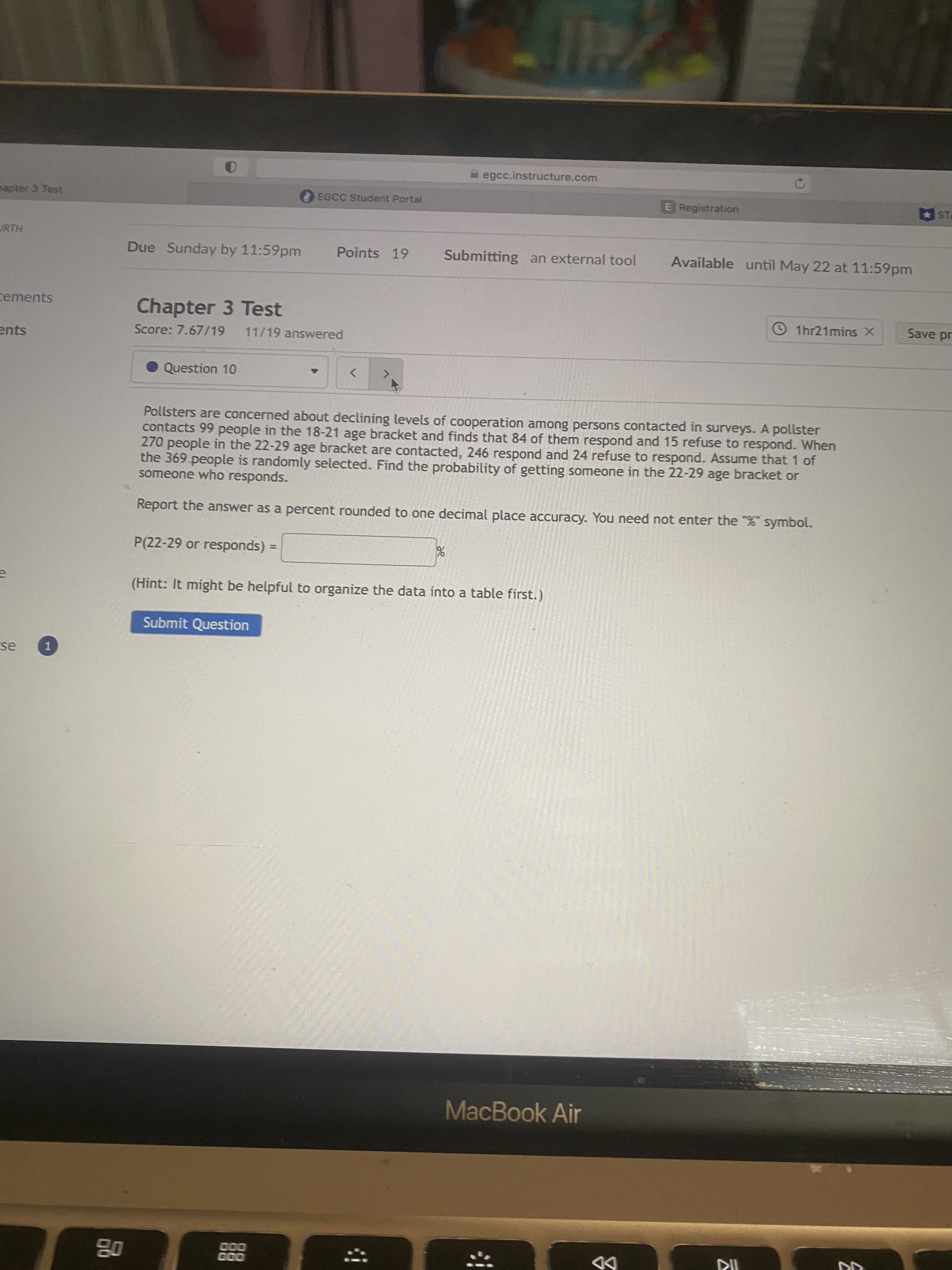  aegcc.instructure.com C apter 3 Test EGCC Student Portal E Registration RTH