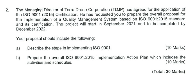 section. Answer ALL questions in the answer booklet. 1. Terra Drone Corporation