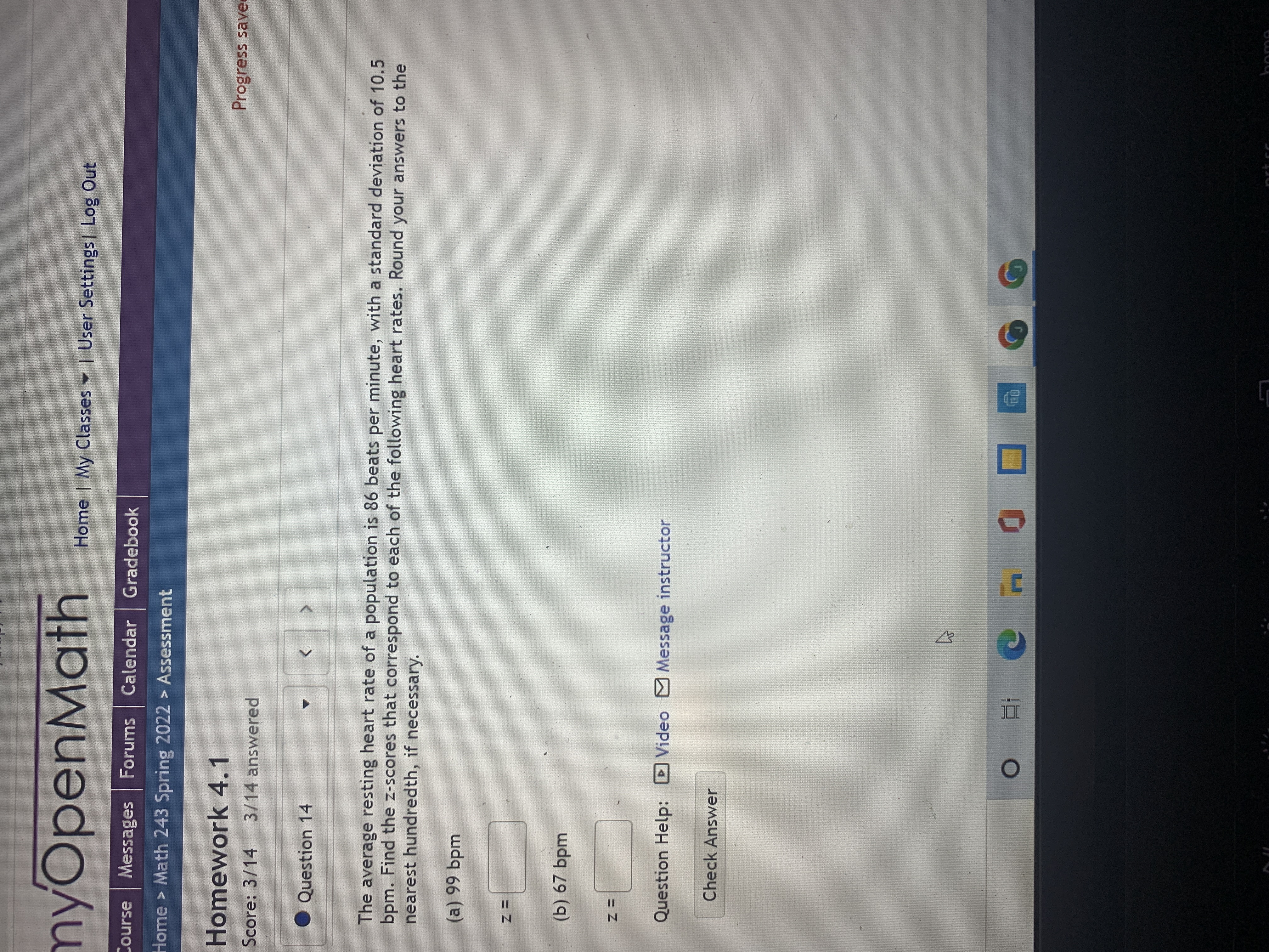  nyOpenMath Home | My Classes w | User Settings | Log