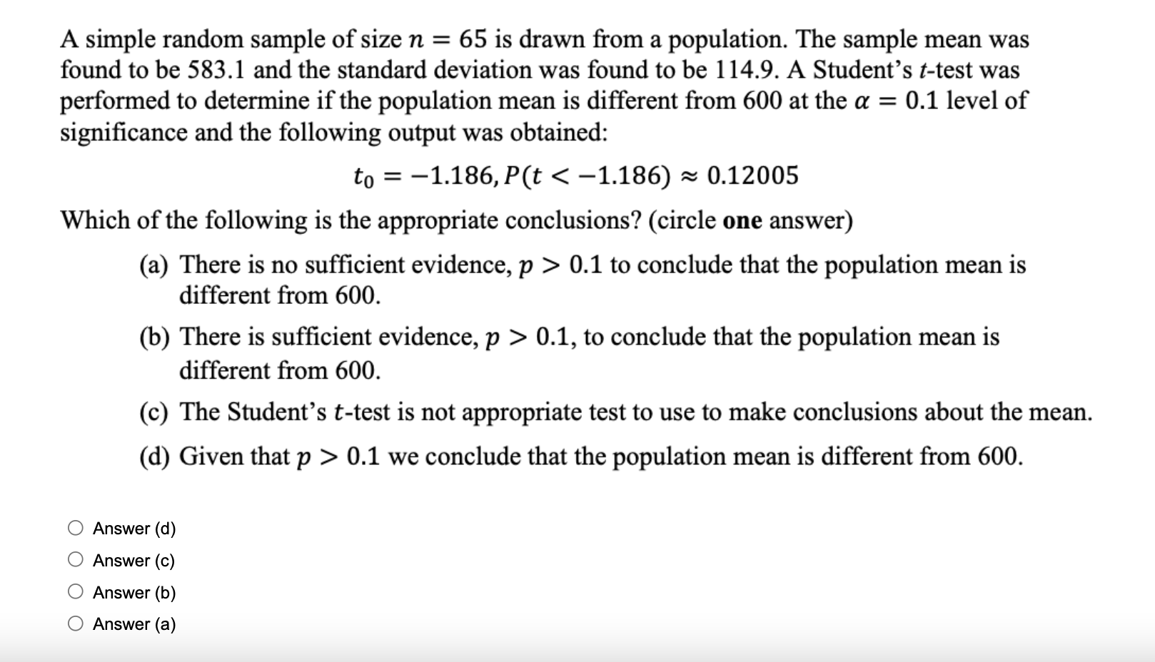 answer) (a) There is a 90% probability that the unknown parameter is