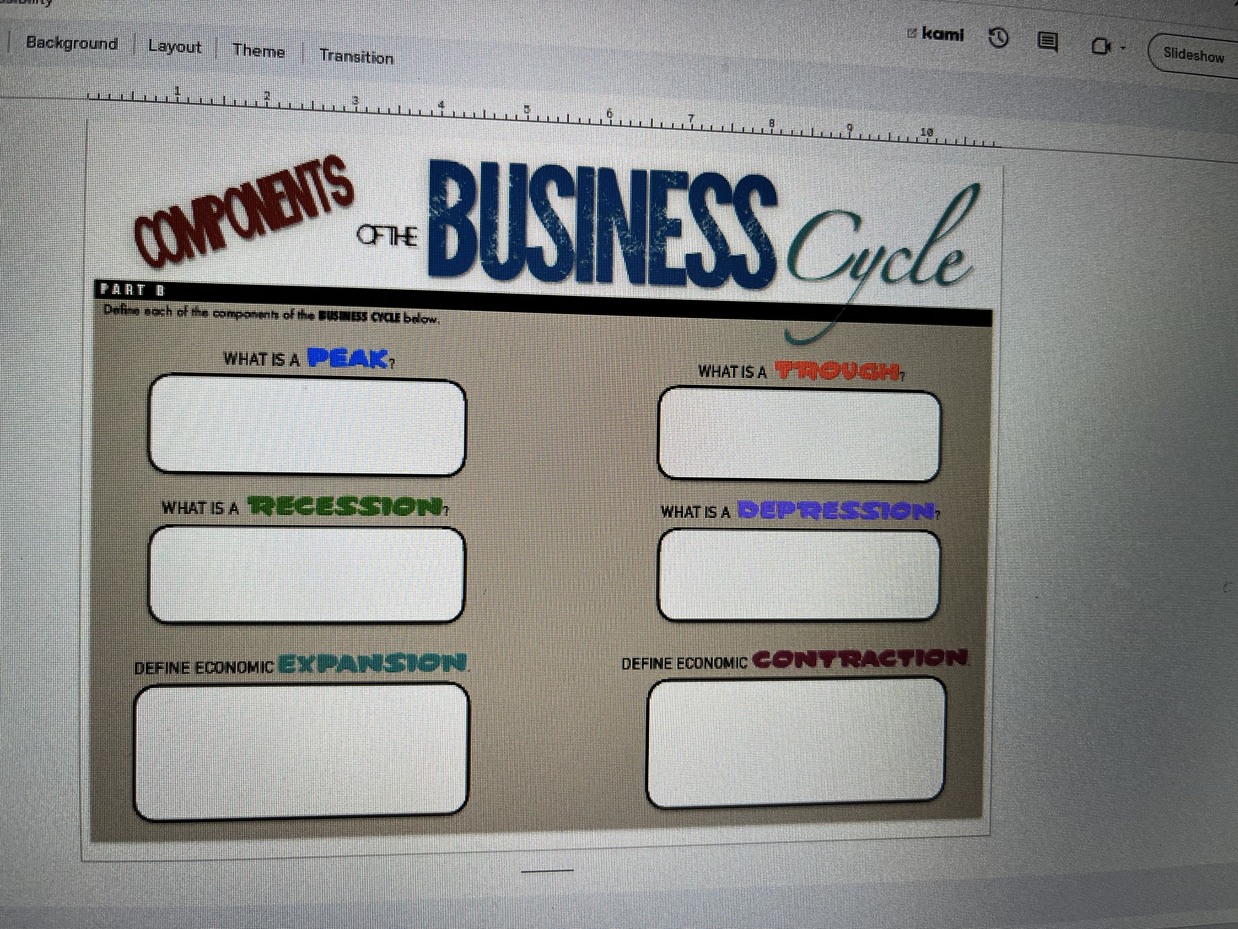 Cucle PART A Label the # GROWTH TREND LINEkami Slideshow Background Layout