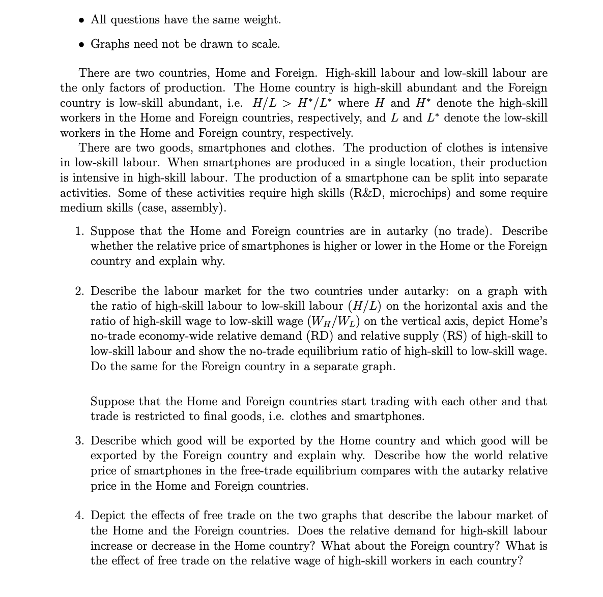  e All questions have the same weight. e Graphs need not