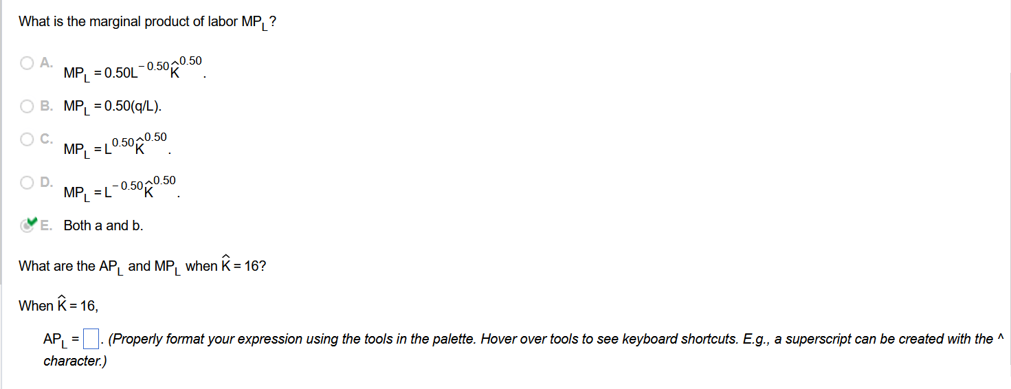 What is the average product of labor AP , holding capital fixed