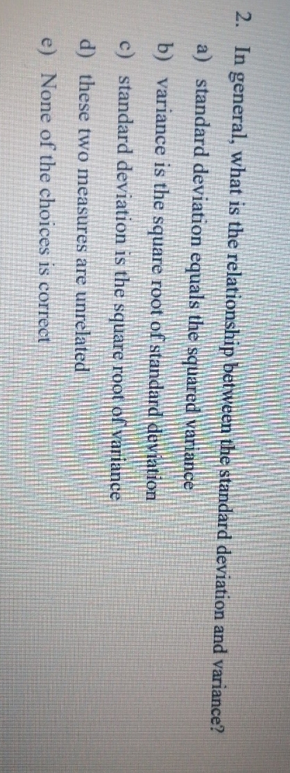 statistical methods in behavioral science 2. In general, what is the relationship