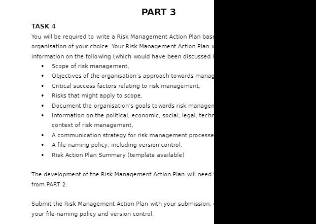 PART 3 TASK 4 You will be required to write a