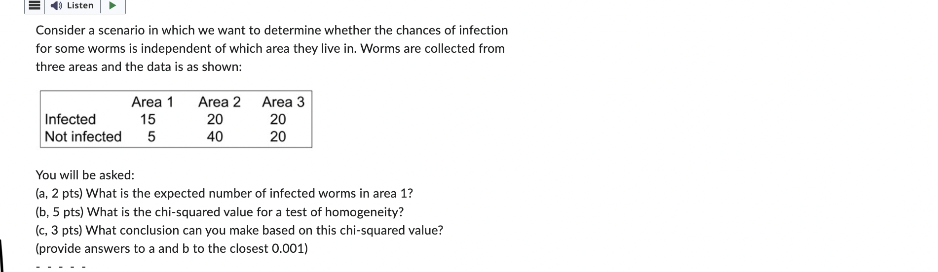 E 19 Listen ' D Consider a scenario in which we