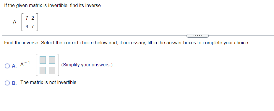 fill in the answer box(es) to complete your choice. O A- The