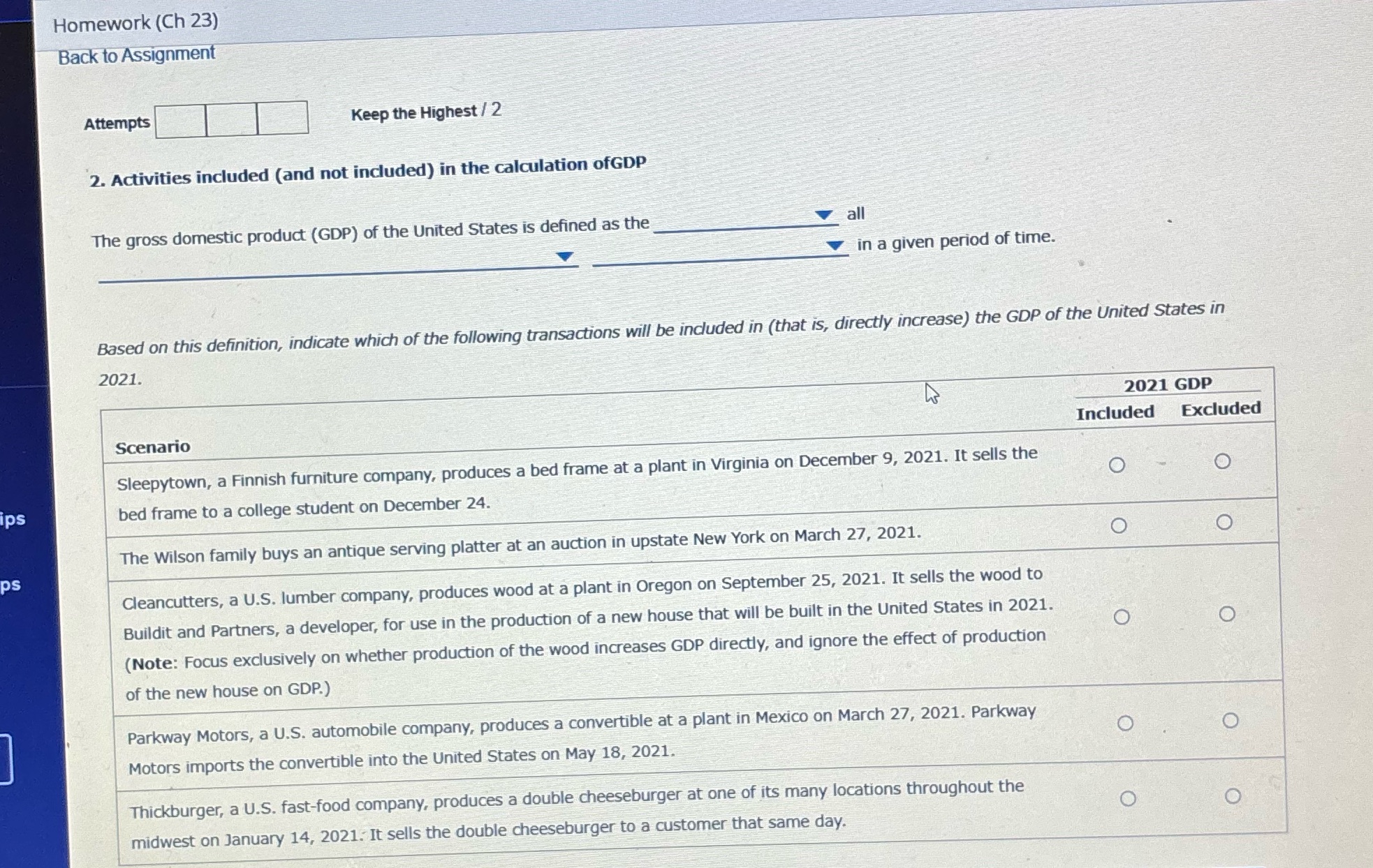  Homework (Ch 23) Back to Assignment Attempts Keep the Highest /