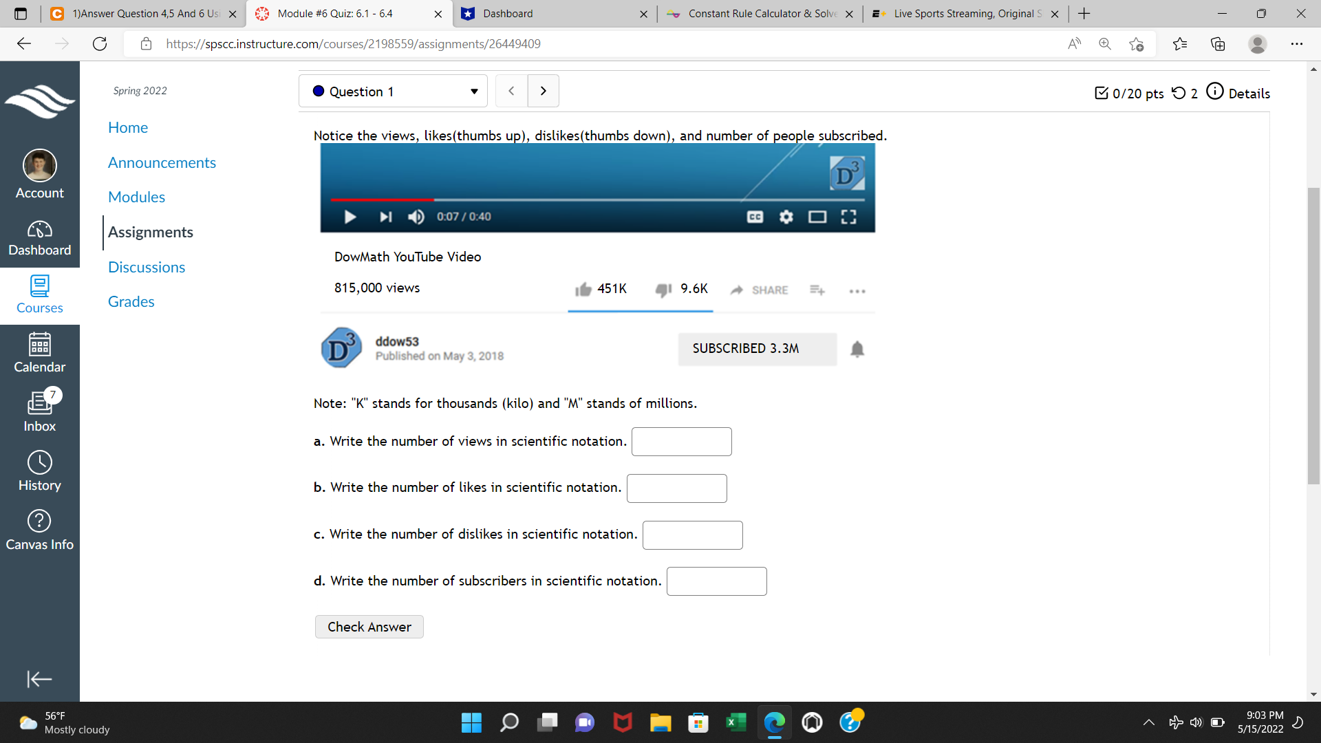 C 1)Answer Question 4,5 And 6 Usi x Module #6 Quiz:
