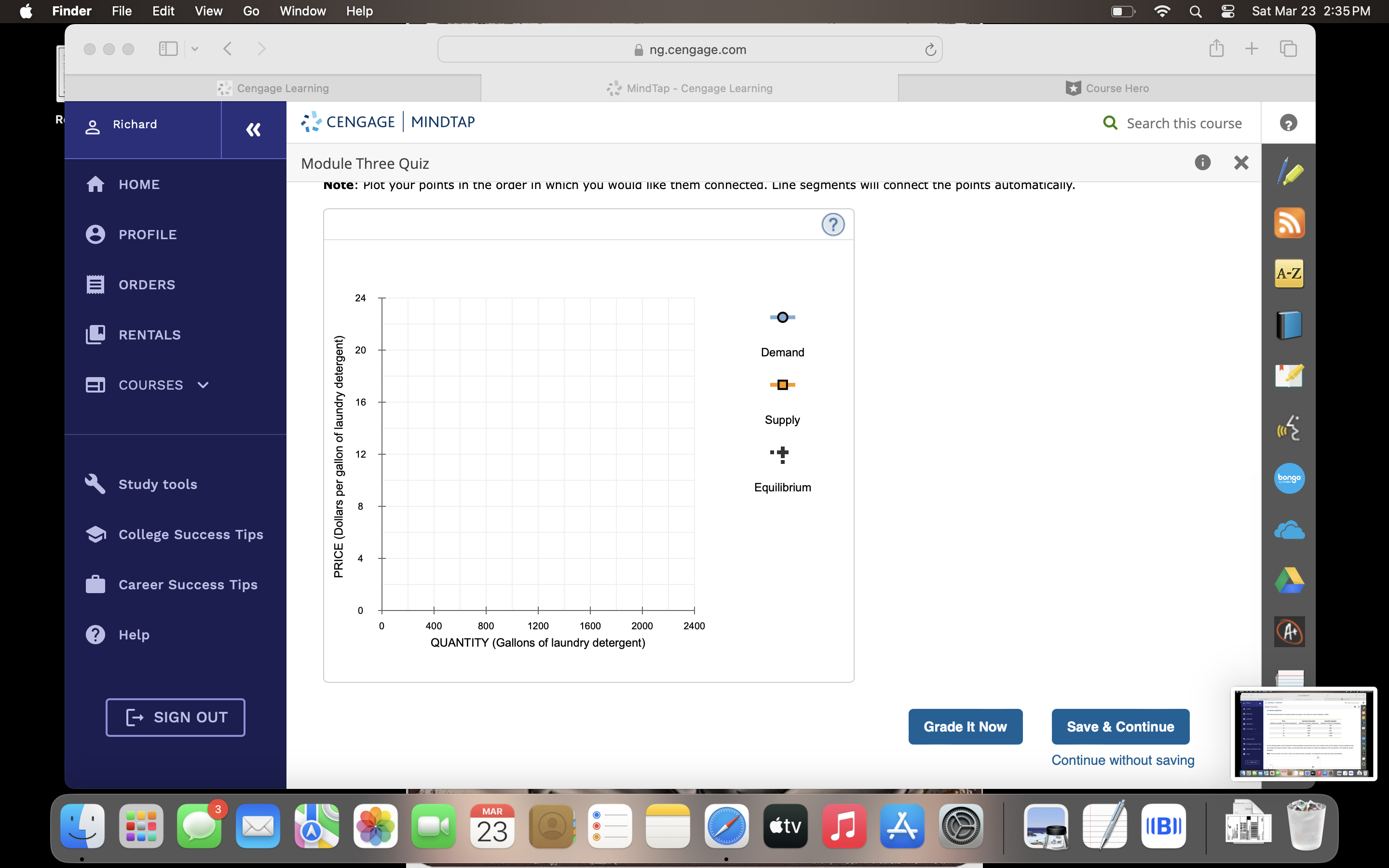 @ ng.cengage.com Richard '..Q CENGAGE ' MINDTAP Q Search this course Module