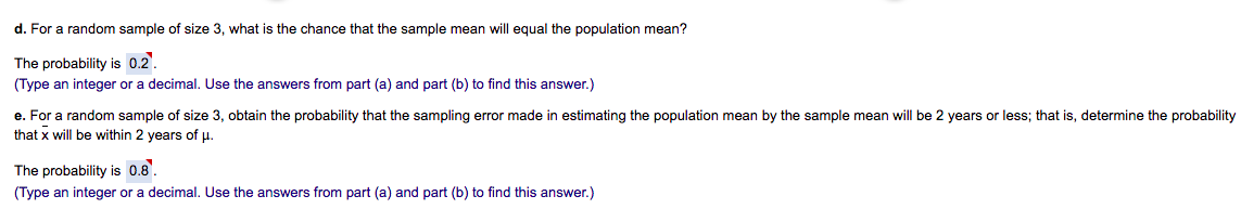 E) Complete parts (a) through (e) for the population data below. 3,