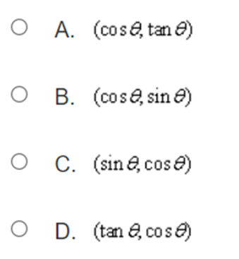 12 O D. sin A= O E. sec B= OF. tan A