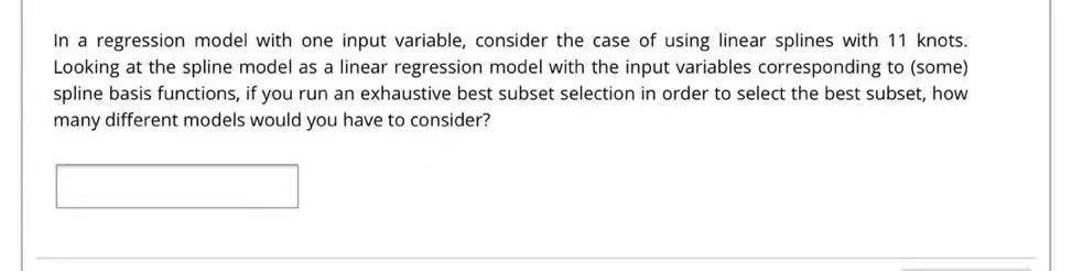 Solve clearly in a regression model with one input variable, consider the