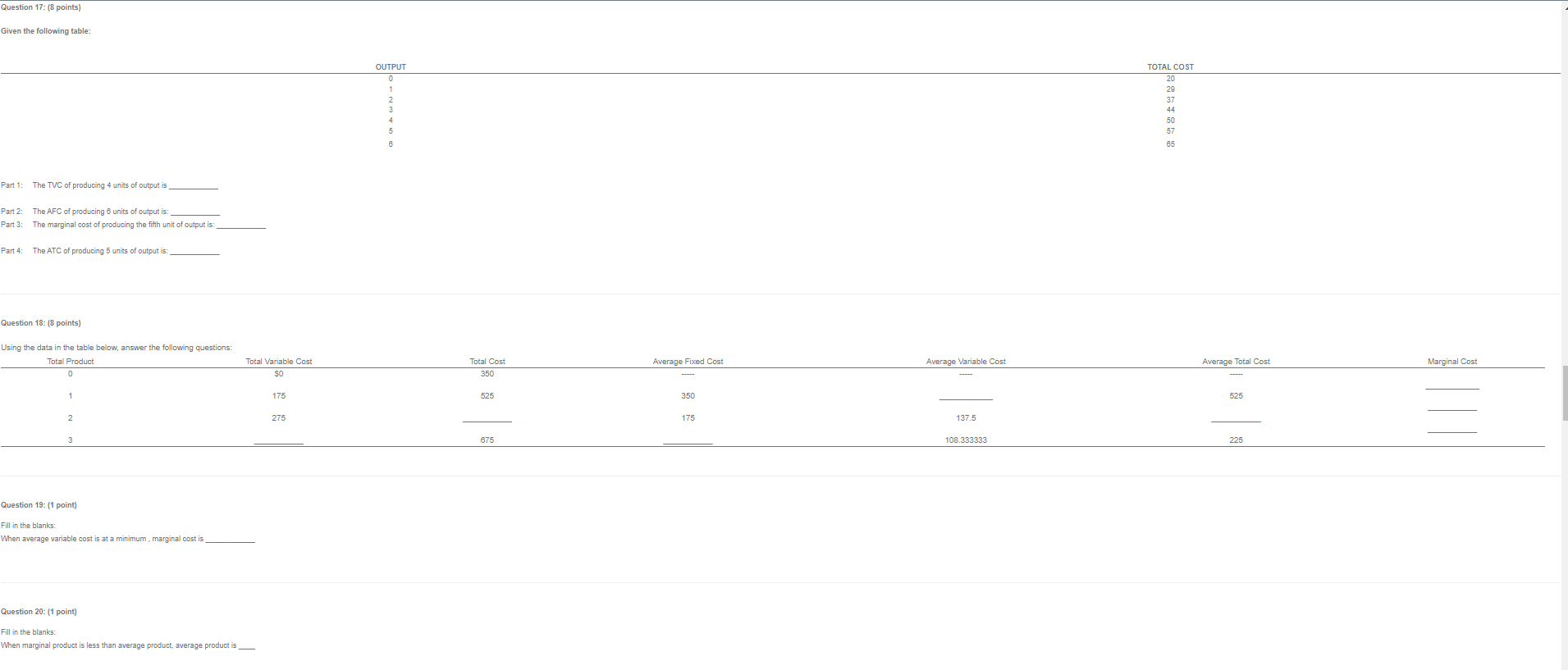 following questions use the numeric answer key below {Answer 1, 2 or
