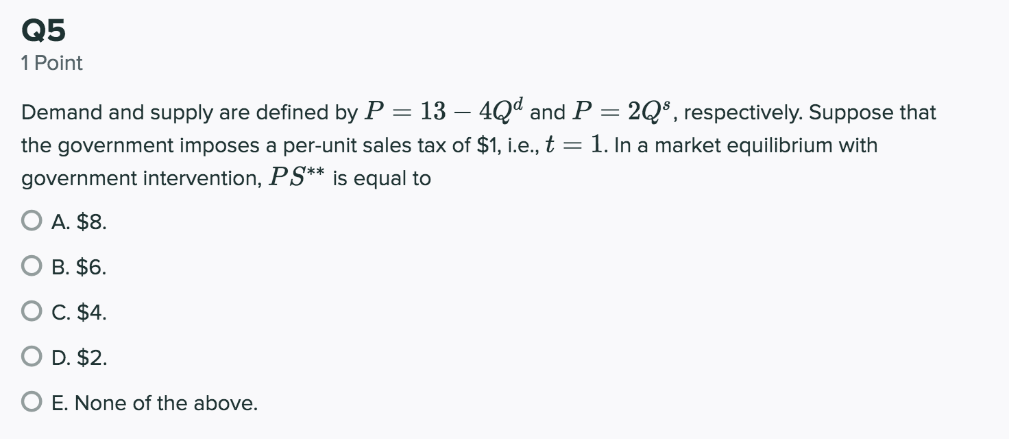 O C. $3. O D. $4. O E. None of the above.Q2