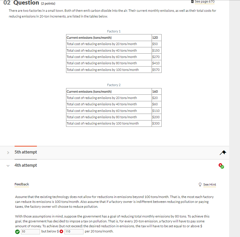 02 Question 2 points) There are two factories in 2 small