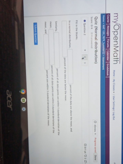 please help myOpenMath Home | My Classes ~ | User Settingi/ Log