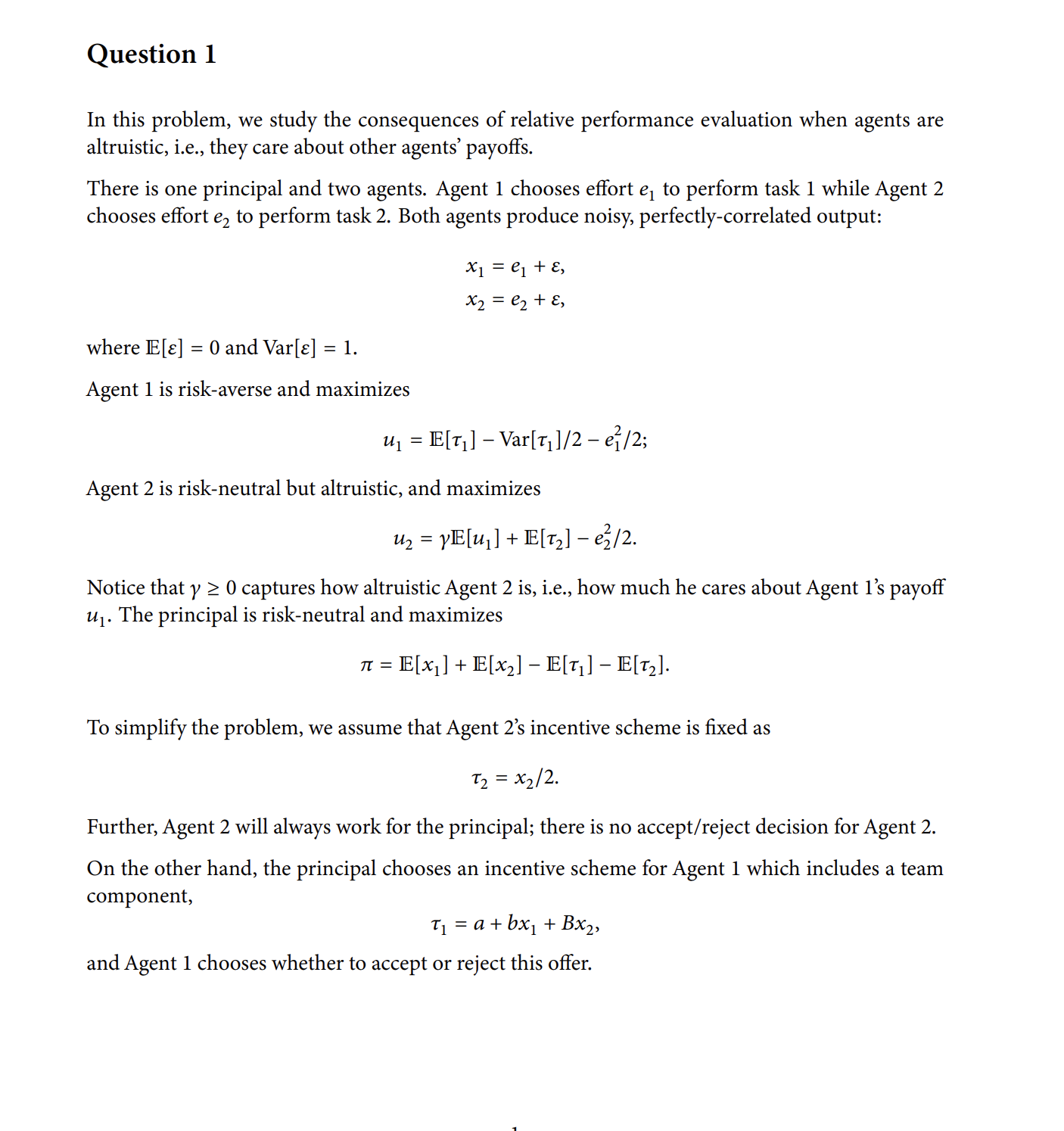 QUESTION A to G Question 1 In this problem, we study the