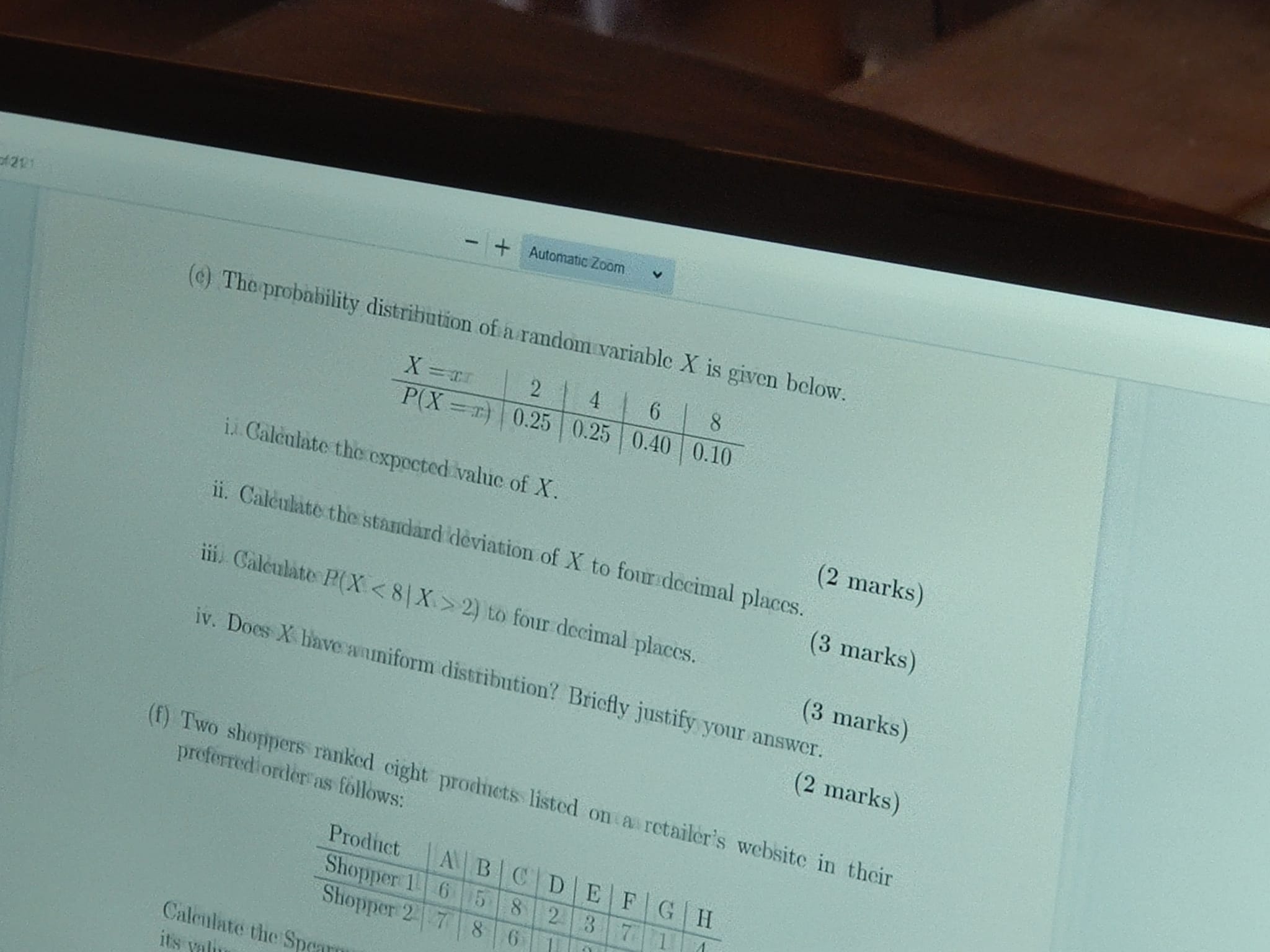 - + Automatic Zoom 121 () The probability distribution of a
