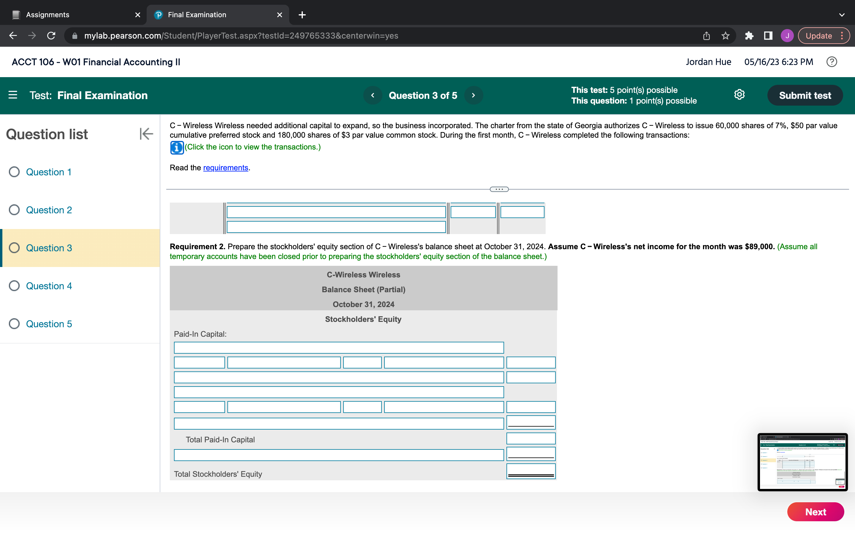 - Wireless Wireless needed additional capital to expand, so the business incorporated.