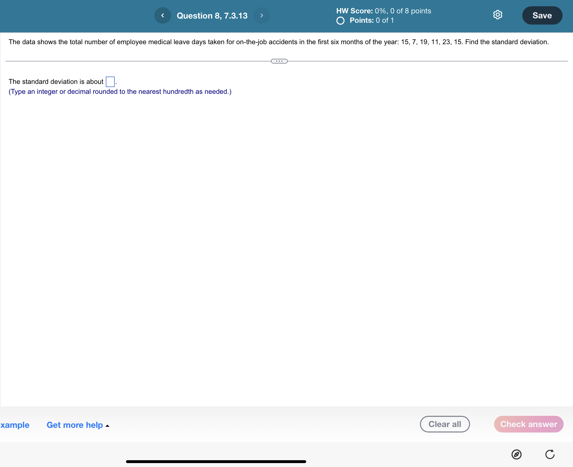 total number of employee medical leave days taken for on-the-job accidents in