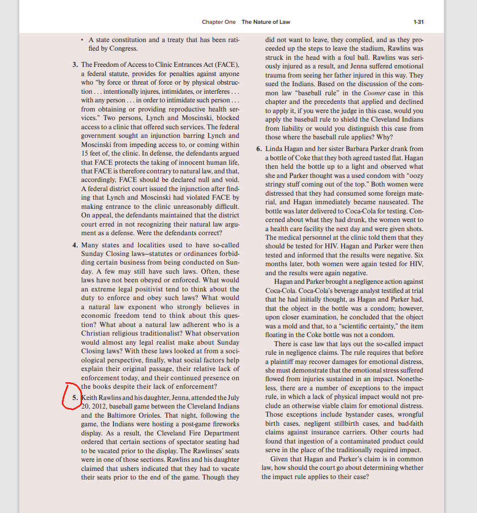 written response to problem 5 in chapter 1 (p. 1-31) of the