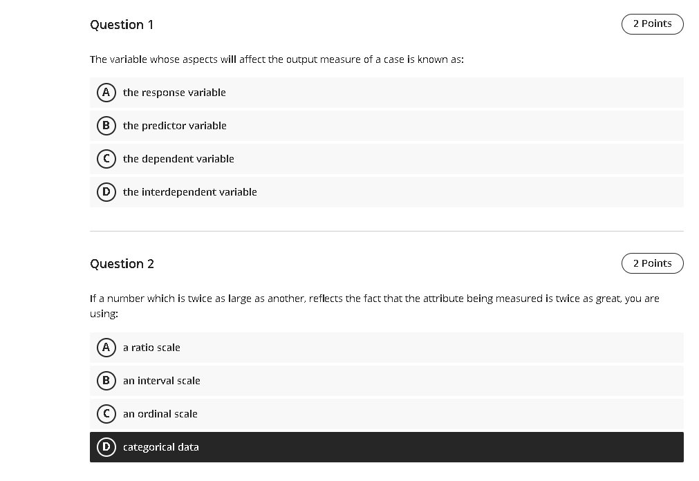 The variable whose aspects will affect the output measure of a