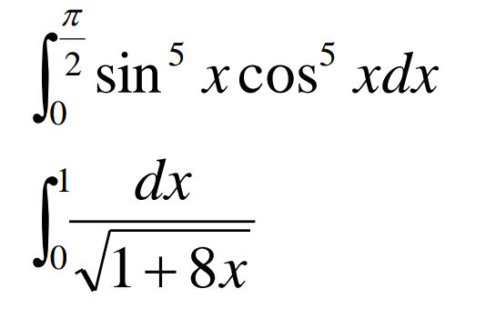 2 sin xcos xdx 1 dx 0 1+8x