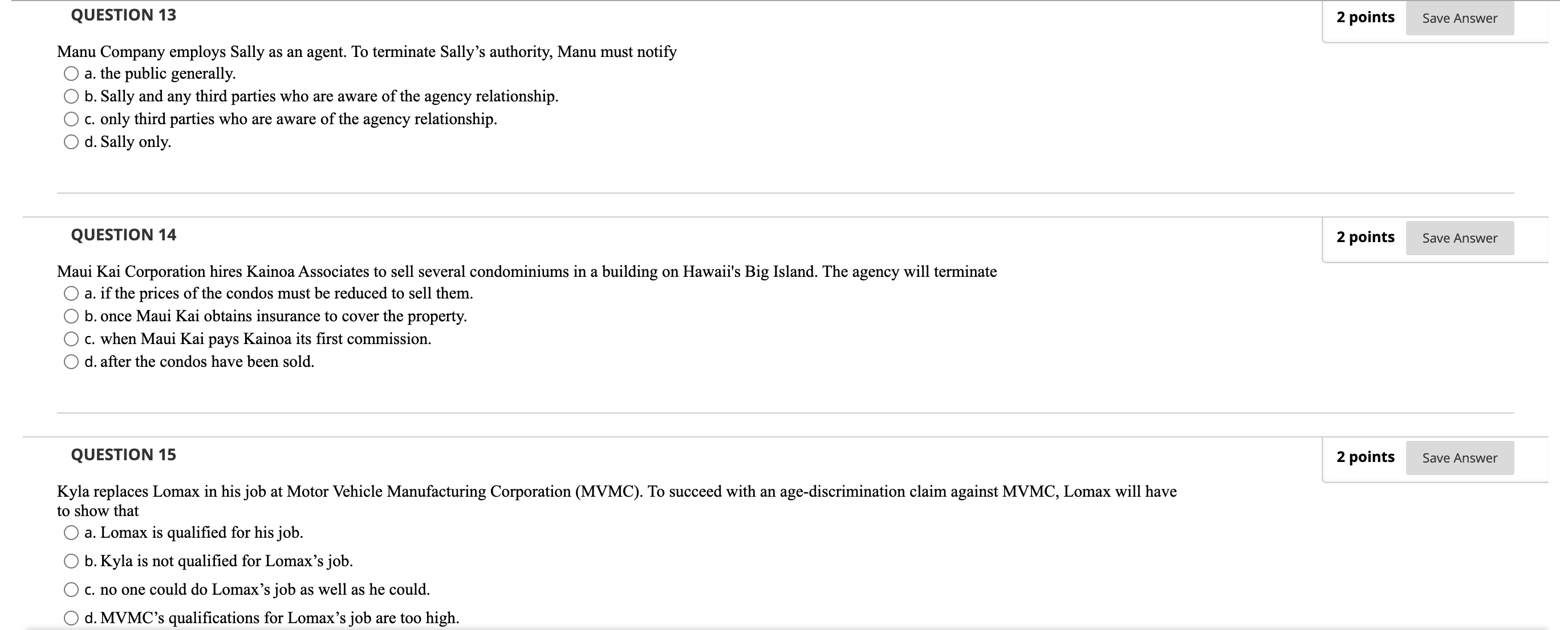 against Xiaobing's suit, O'Connor must show that O a. statistically the practice