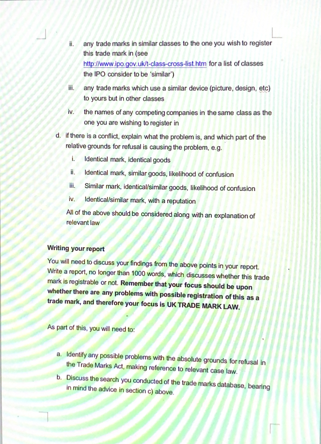 database. You will be assessed on the following criteria: -Demonstrate the practical