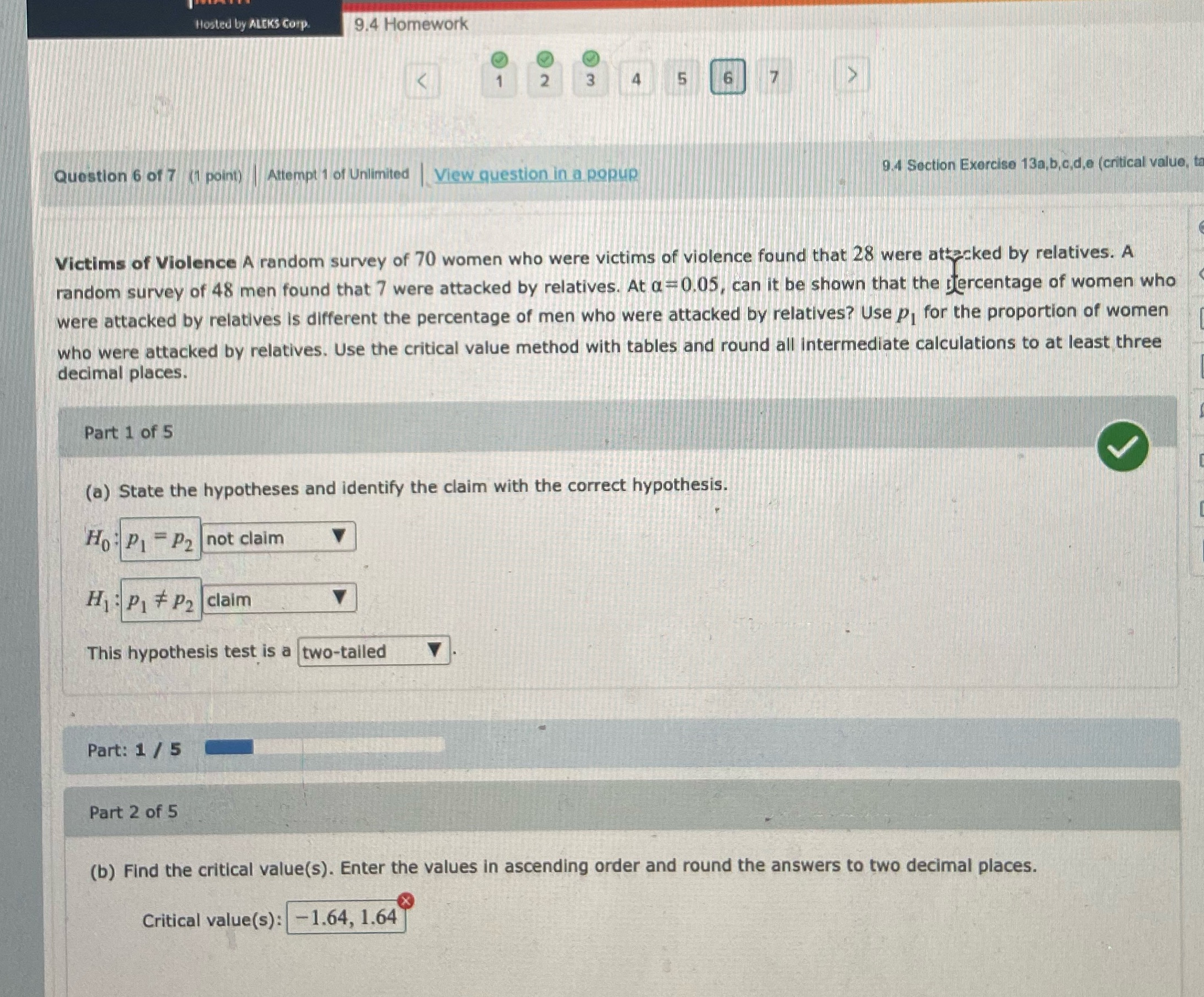 Need help with part 2. What does z=? If this applies to