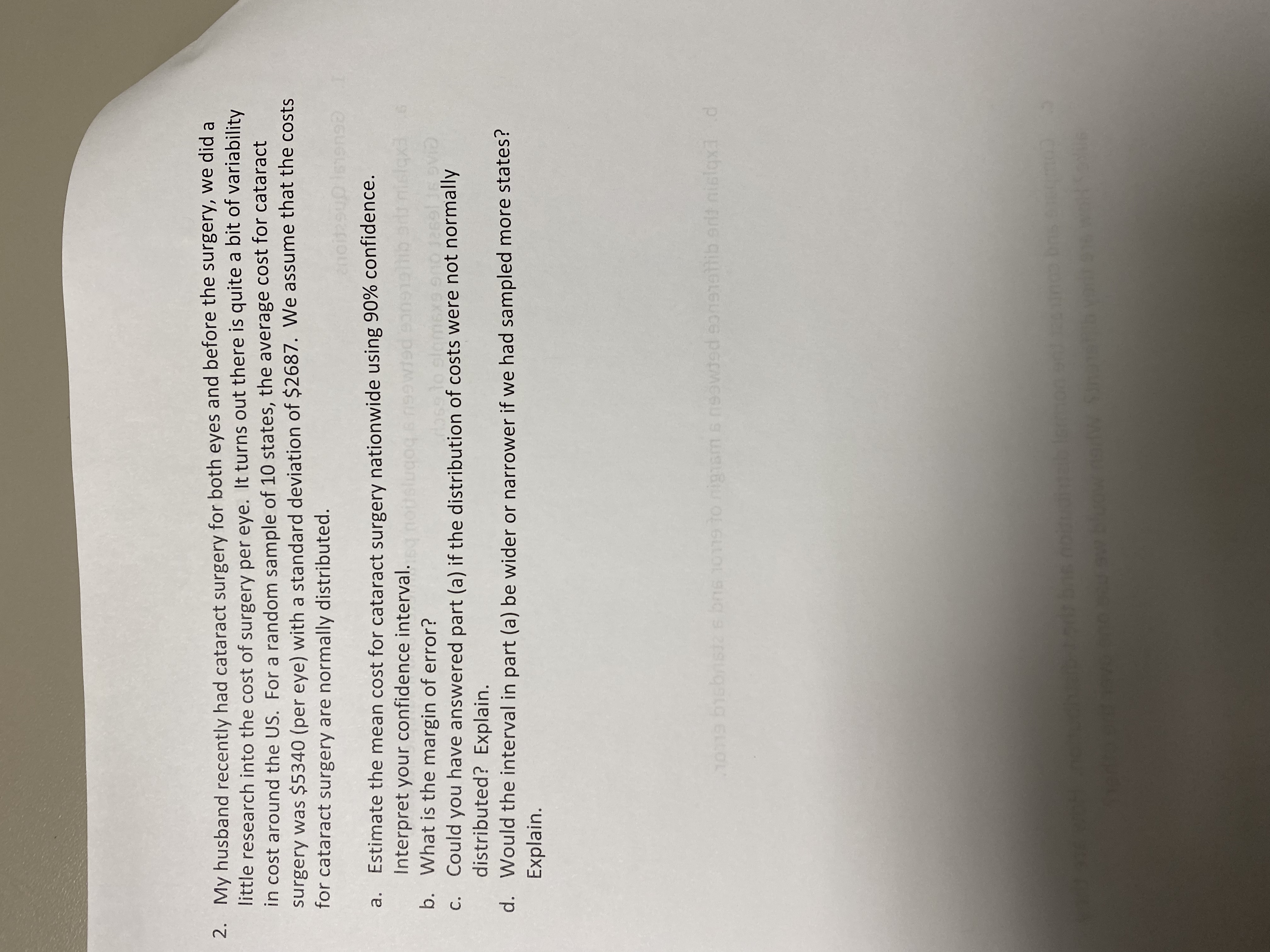 and a sample statistic. Give at least one example of each. svid