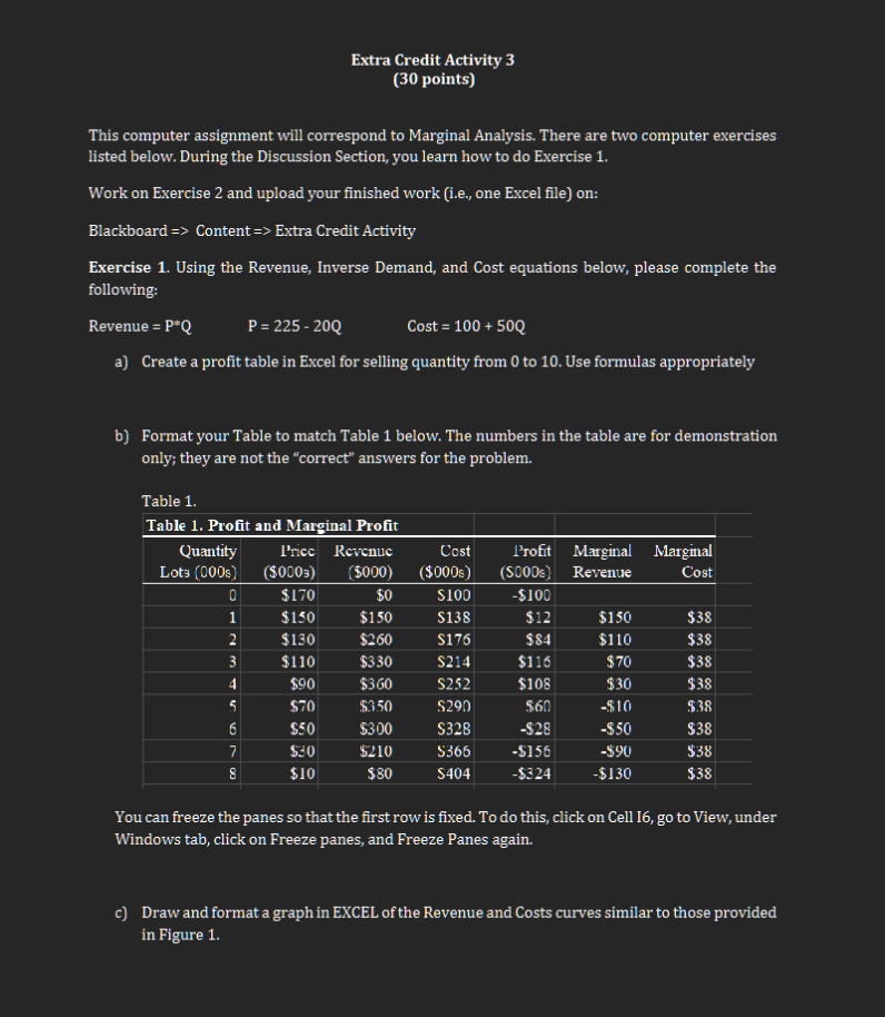  Extra Credit Activity 3 (30 points) This computer assignment will correspond
