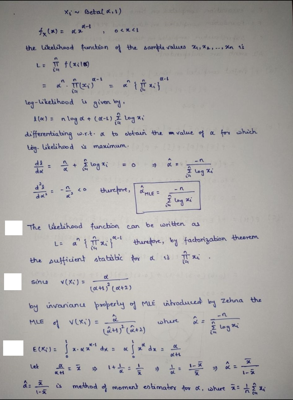 Help with the second half question (a) and (b) Xi~ Betal x,