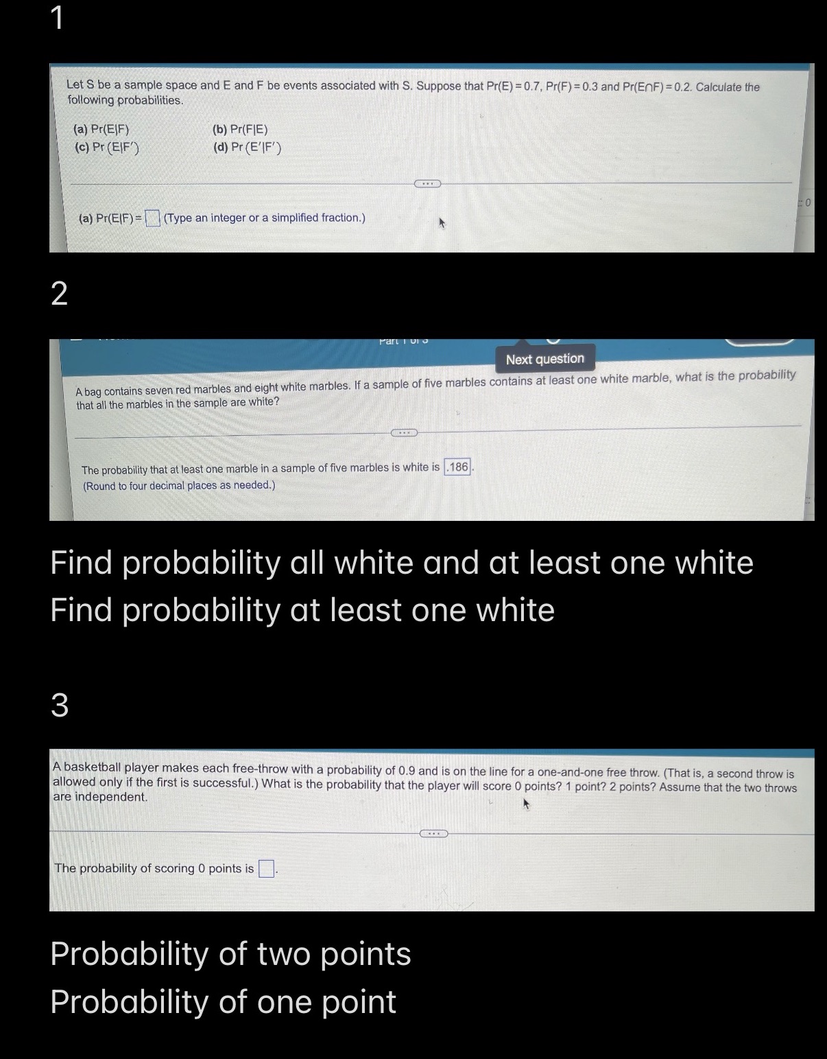 Please solve all. Thanks in advance . Lets be a sample space