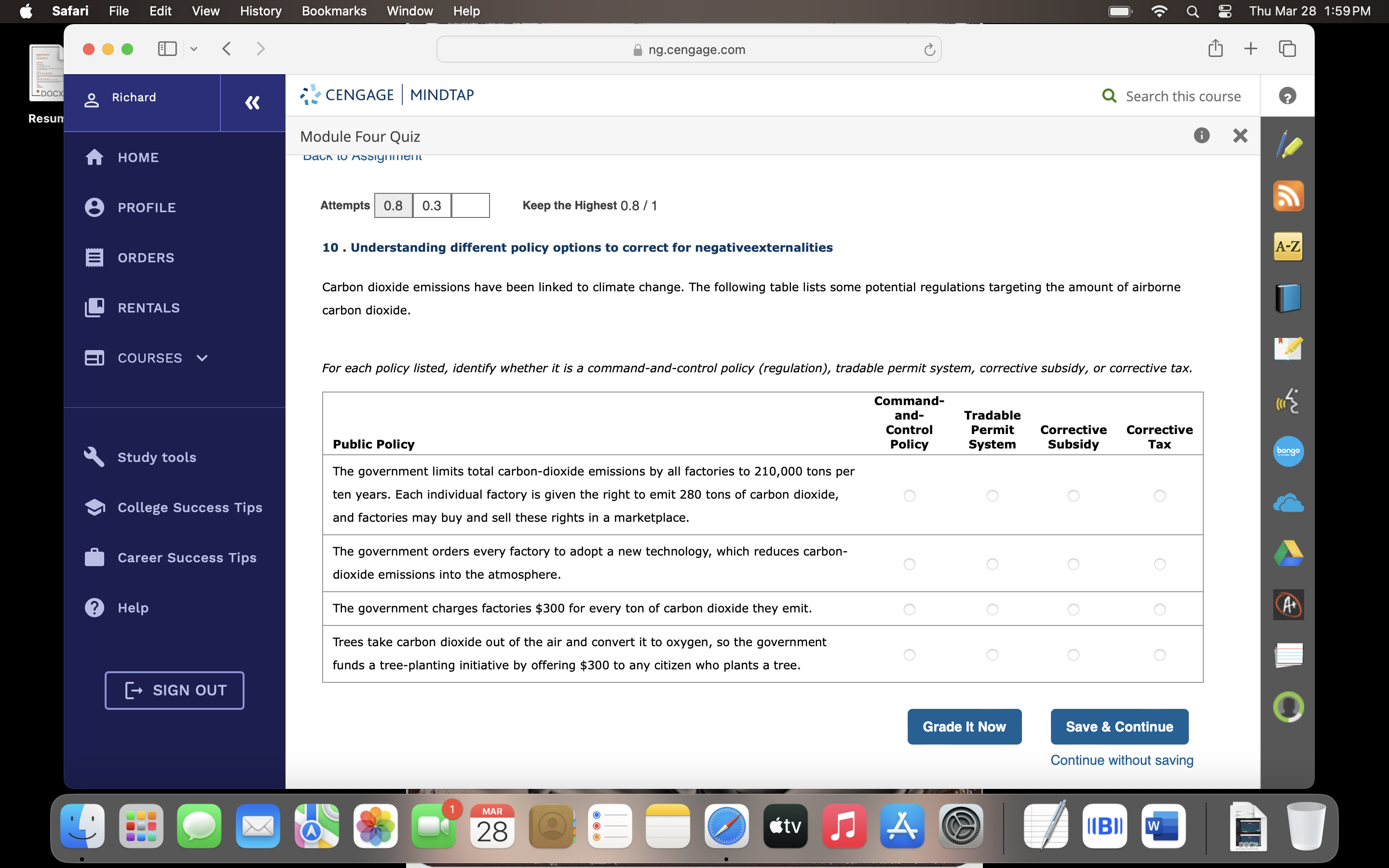  @& Safari File Edit View History Bookmarks Window Help ng.cengage.com -SR]