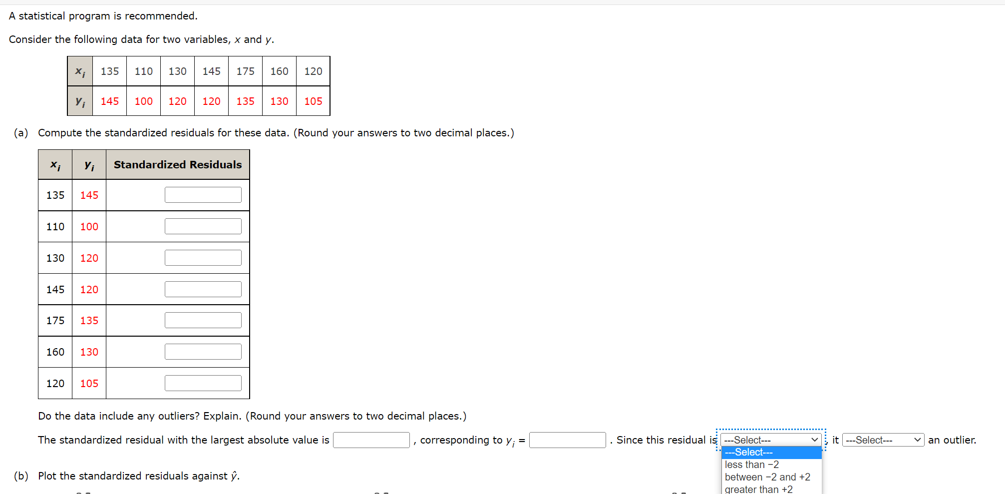 14. A statistioal program is recommended. Consider the following data for two